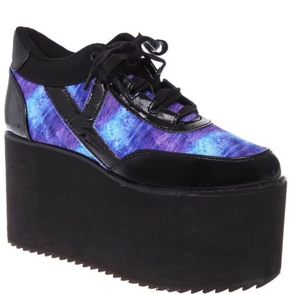 YRU qozmo platform in blue purple galaxy (rare) lo sneaker